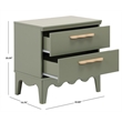 Safavieh Lovette 2 Drawer Wood Nightstand in Olive