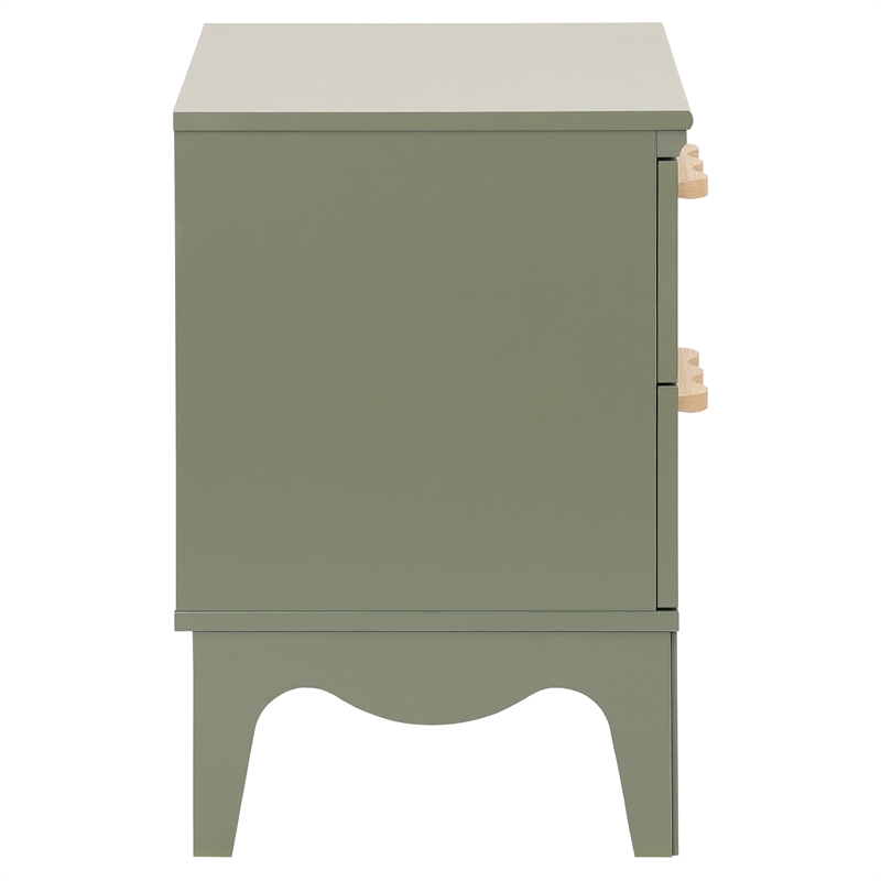 Safavieh Lovette 2 Drawer Wood Nightstand in Olive