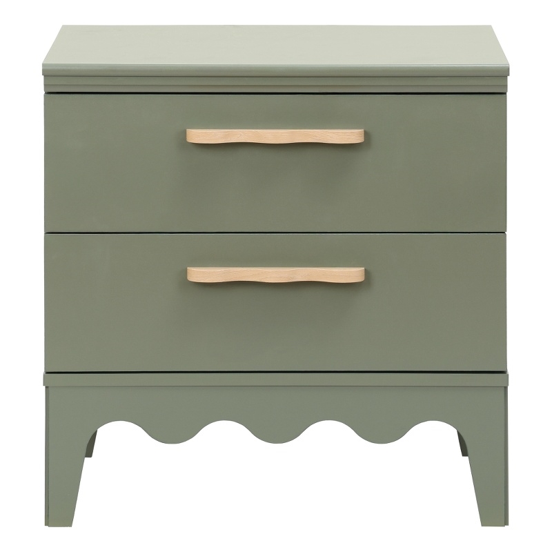 Safavieh Lovette 2 Drawer Wood Nightstand in Olive