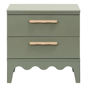 Safavieh Lovette 2 Drawer Wood Nightstand in Olive