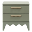 Safavieh Lovette 2 Drawer Wood Nightstand in Olive