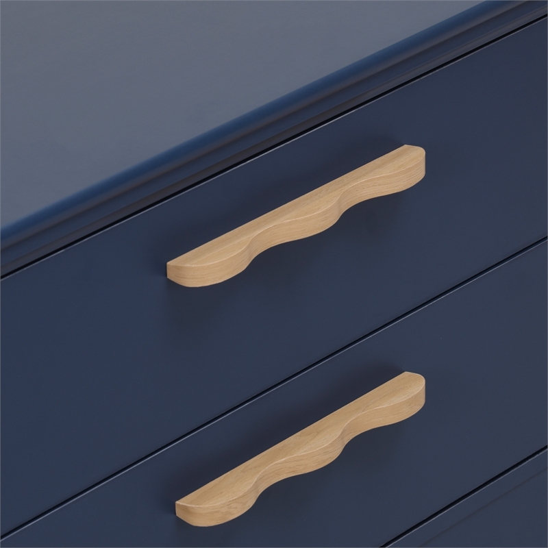 Safavieh Lovette 2 Drawer Wood Nightstand in Navy