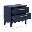 Safavieh Lovette 2 Drawer Wood Nightstand in Navy