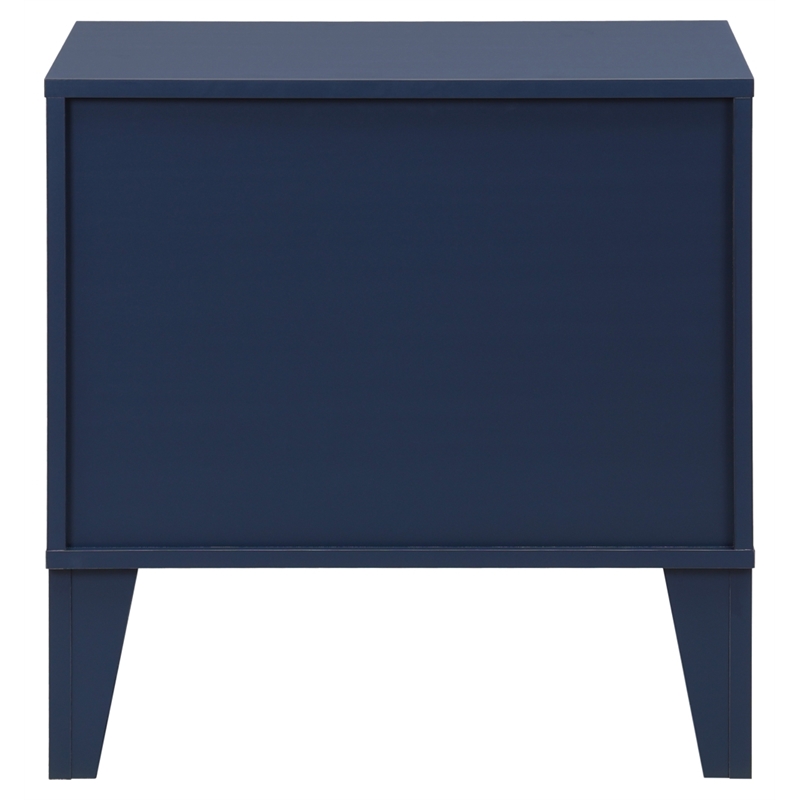 Safavieh Lovette 2 Drawer Wood Nightstand in Navy