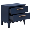 Safavieh Lovette 2 Drawer Wood Nightstand in Navy
