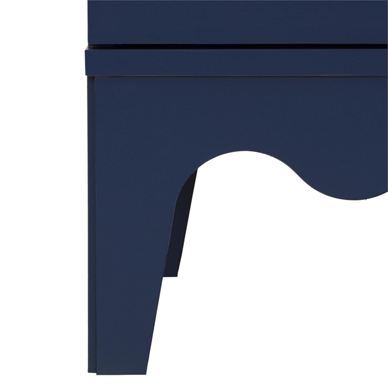 Safavieh Lovette 2 Drawer Wood Nightstand in Navy