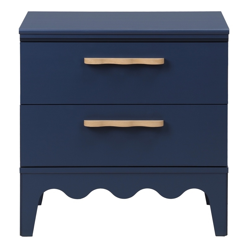 Safavieh Lovette 2 Drawer Wood Nightstand in Navy