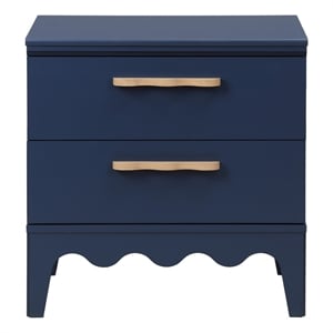 Safavieh Lovette 2 Drawer Wood Nightstand in Navy