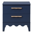 Safavieh Lovette 2 Drawer Wood Nightstand in Navy