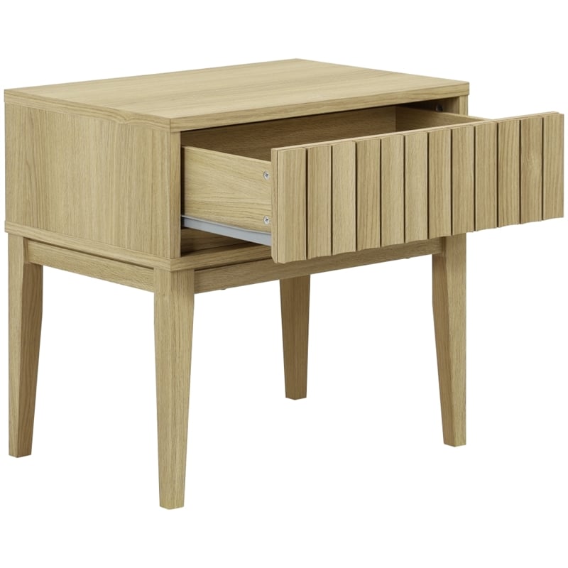 Safavieh Fidia 1 Drawer Wood Nightstand in Light Oak