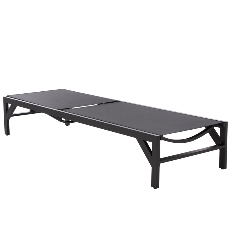 Safavieh Stanley Aluminum Chaise Lounge  in Black / Black