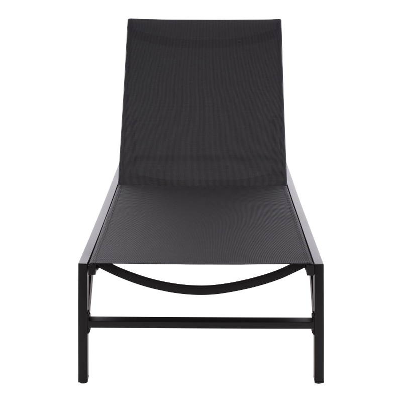 Safavieh Stanley Aluminum Chaise Lounge  in Black / Black