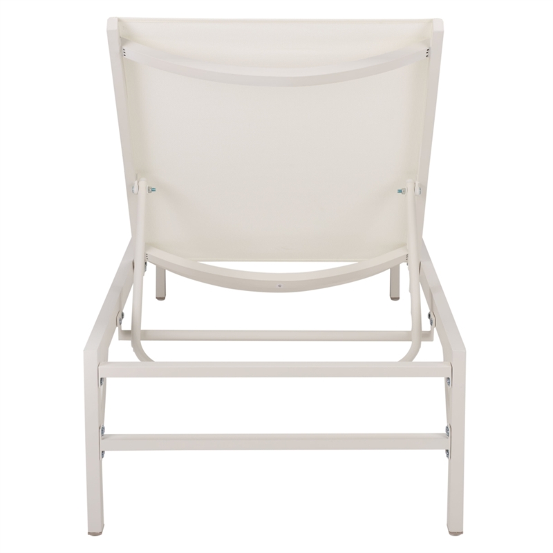 Safavieh Stanley Aluminum Chaise Lounge in White / White