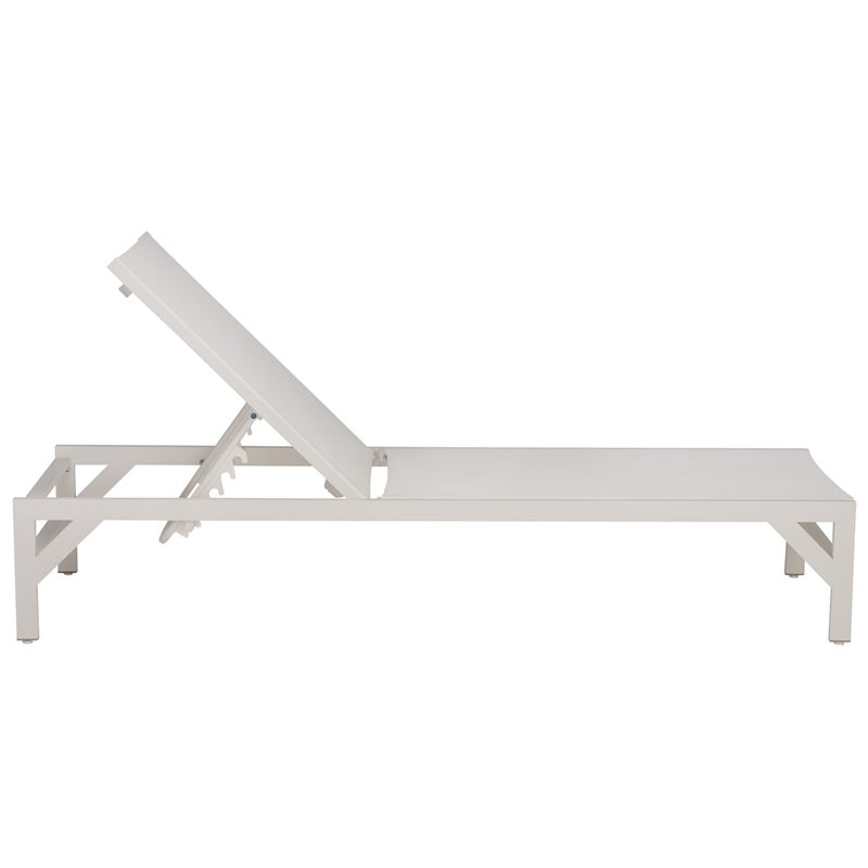Safavieh Stanley Aluminum Chaise Lounge in White / White