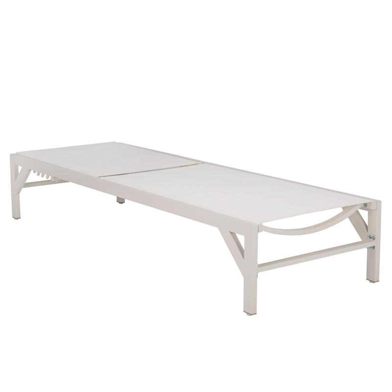 Safavieh Stanley Aluminum Chaise Lounge in White / White