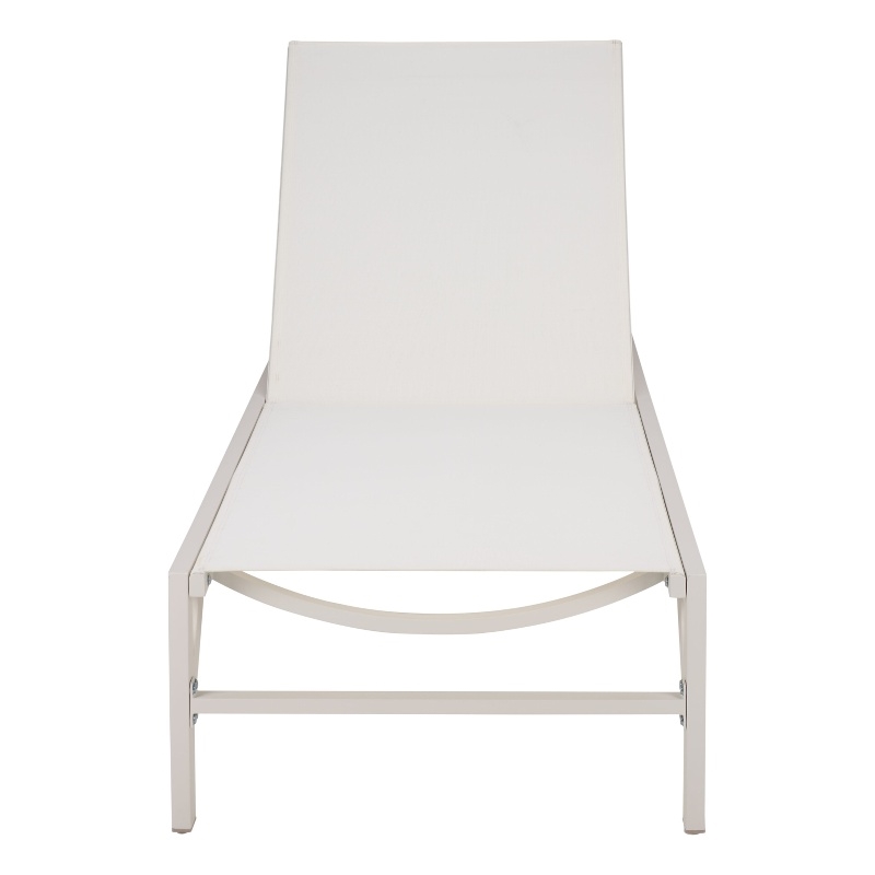 Safavieh Stanley Aluminum Chaise Lounge in White / White