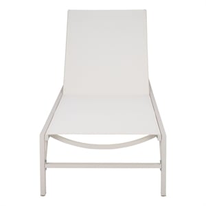 Safavieh Stanley Aluminum Chaise Lounge in White / White