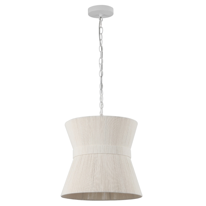 Safavieh Alora Rattan and Iron  Pendant in White
