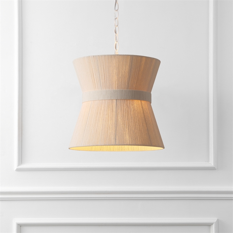 Safavieh Alora Rattan and Iron  Pendant in White