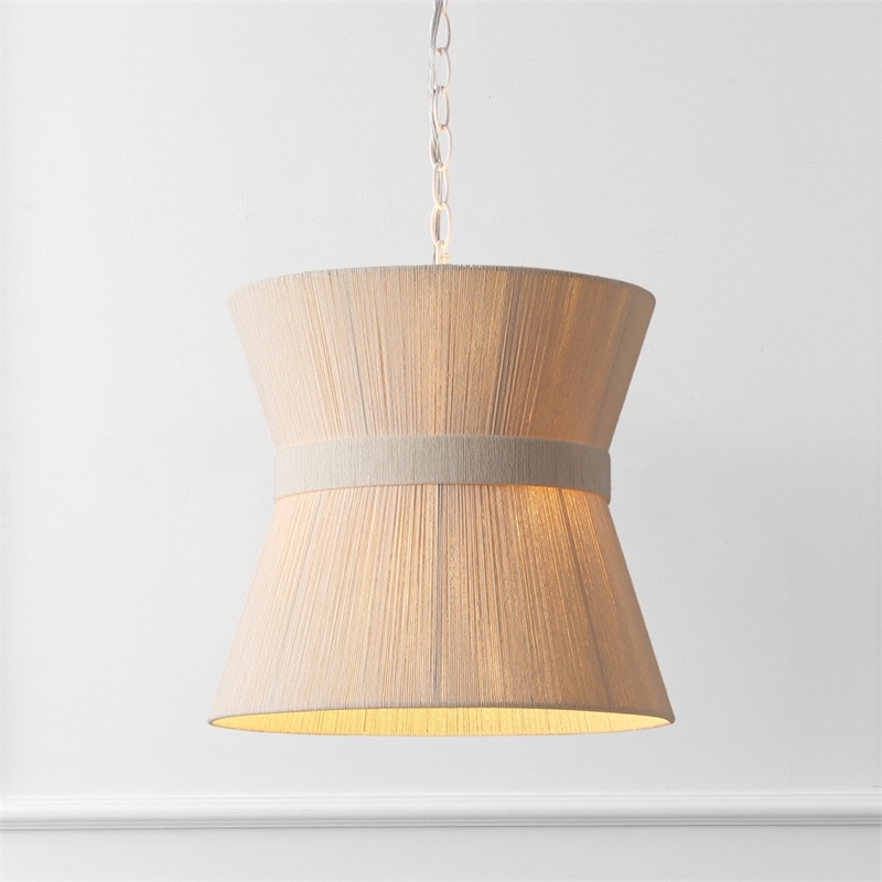 Safavieh Alora Rattan and Iron  Pendant in White
