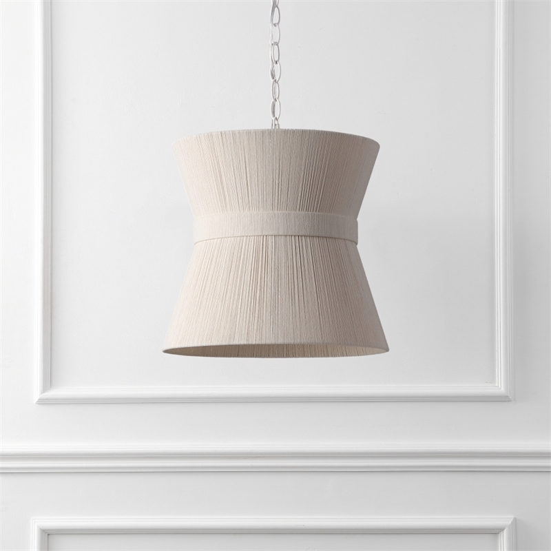 Safavieh Alora Rattan and Iron  Pendant in White