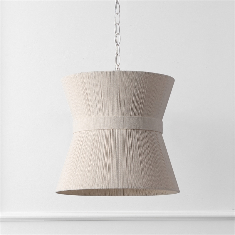 Safavieh Alora Rattan and Iron  Pendant in White