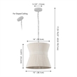 Safavieh Alora Rattan and Iron  Pendant in White