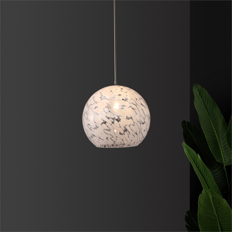 Safavieh Ines Pendant Glass and Iron in Nickel
