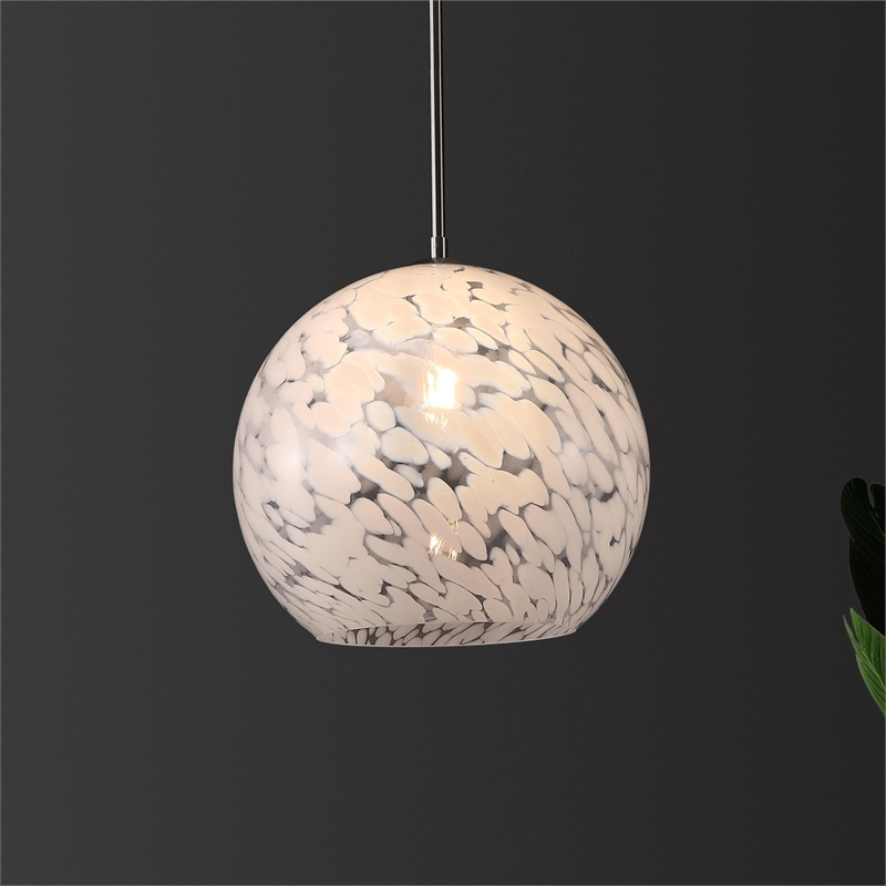 Safavieh Ines Pendant Glass and Iron in Nickel