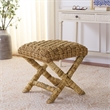Safavieh Trishan Woven and Wood Stool  in Natural