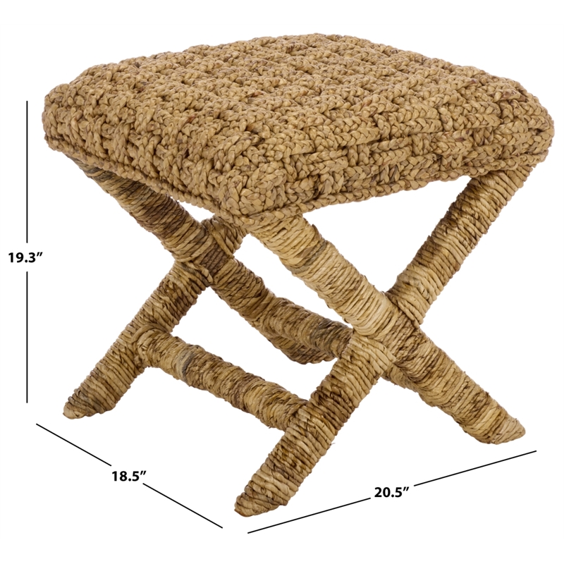 Safavieh Trishan Woven and Wood Stool  in Natural