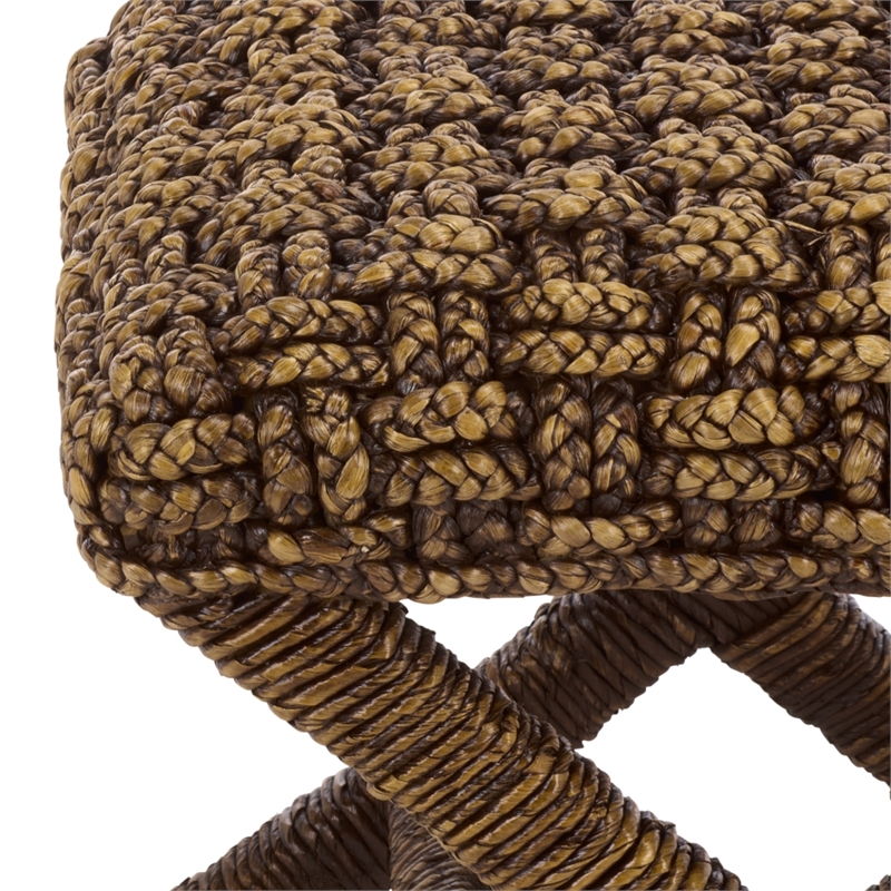 Safavieh Trishan Woven and Wood Stool  in Brown