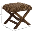 Safavieh Trishan Woven and Wood Stool  in Brown