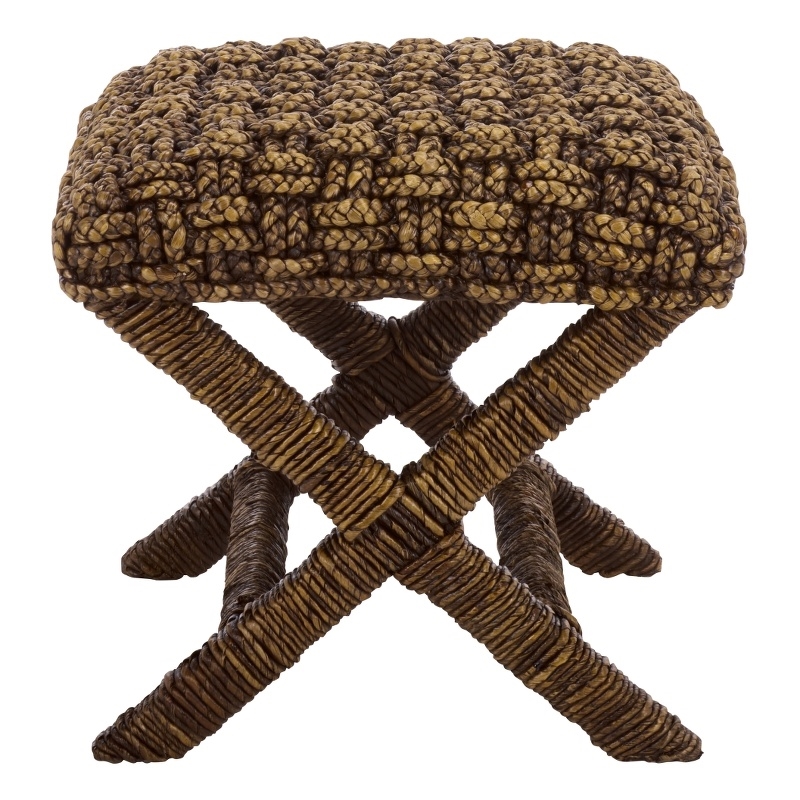 Safavieh Trishan Woven and Wood Stool  in Brown