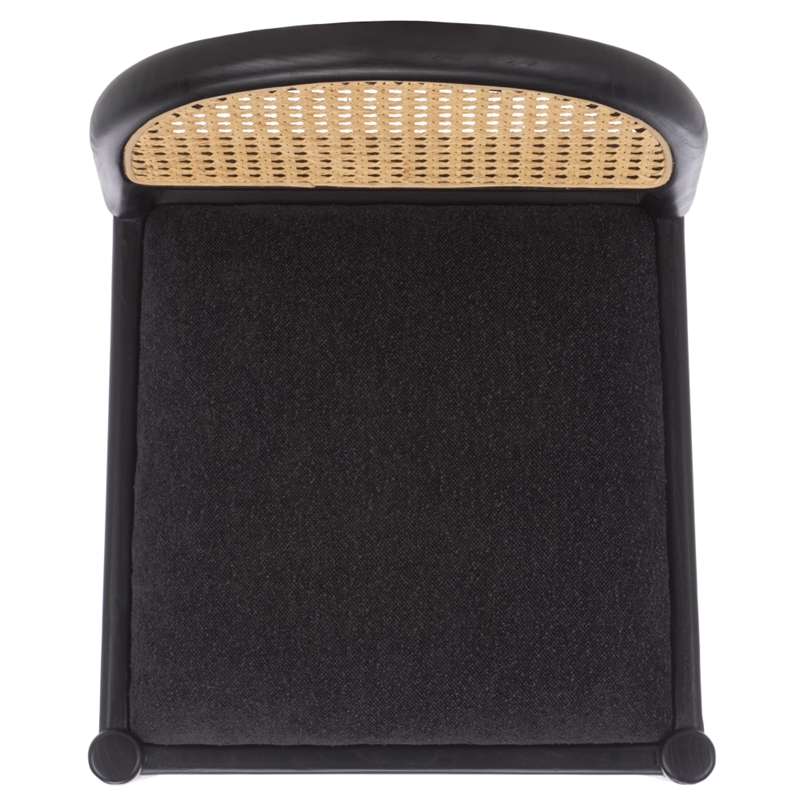 Safavieh Laylie Rattan and Wood  Counter Stool  in Black / Black
