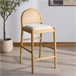 Safavieh Laylie Rattan and Wood Counter Stool  in Natural / White