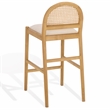 Safavieh Laylie Rattan and Wood Counter Stool  in Natural / White
