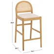 Safavieh Laylie Rattan and Wood Counter Stool  in Natural / White