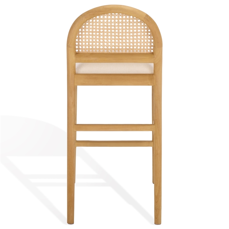 Safavieh Laylie Rattan and Wood Counter Stool  in Natural / White