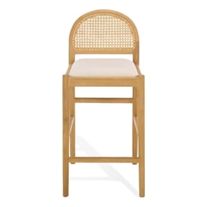 Safavieh Laylie Rattan and Wood Counter Stool  in Natural / White