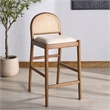 Safavieh Laylie Rattan and Wood Counter Stool in Medium Oak / White