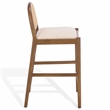 Safavieh Laylie Rattan and Wood Counter Stool in Medium Oak / White