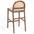 Safavieh Laylie Rattan and Wood Counter Stool in Medium Oak / White