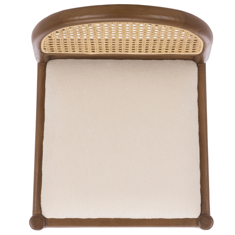Safavieh Laylie Rattan and Wood Counter Stool in Medium Oak / White