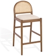 Safavieh Laylie Rattan and Wood Counter Stool in Medium Oak / White