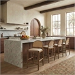 Safavieh Laylie Rattan and Wood Counter Stool in Medium Oak / White