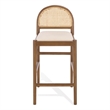 Safavieh Laylie Rattan and Wood Counter Stool in Medium Oak / White