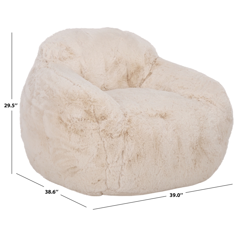 Safavieh Lorianna Fabric Bean Bag Chair in Cream
