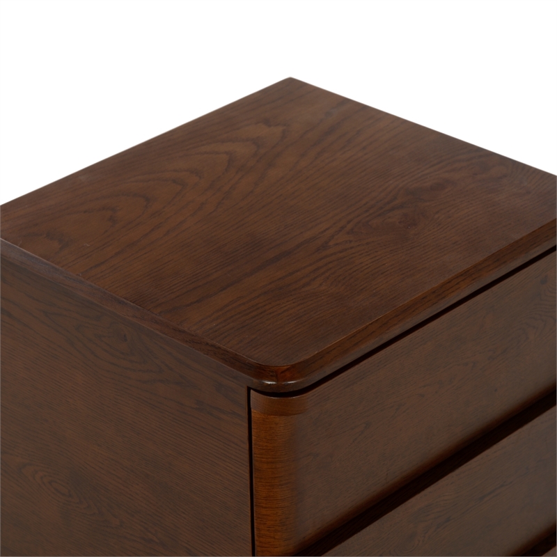 Safavieh Guillermo 3 Drawer Wood Nightstand in Walnut