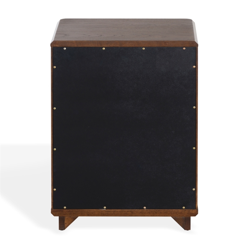 Safavieh Guillermo 3 Drawer Wood Nightstand in Walnut